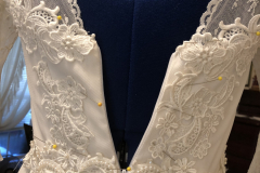In process- design ornaments from mothers dress.